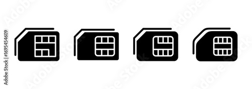 Sim card icon vector. dual sim card sign and symbol
