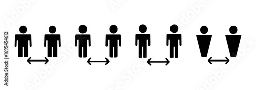 Social distance icon vector. social distancing sign and symbol. self quarantine sign