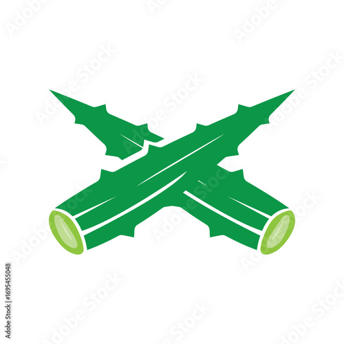 aloe vera logo cosmetic design simple green plant health symbol vector illustration