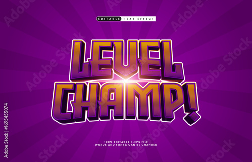 level champ editable text effect