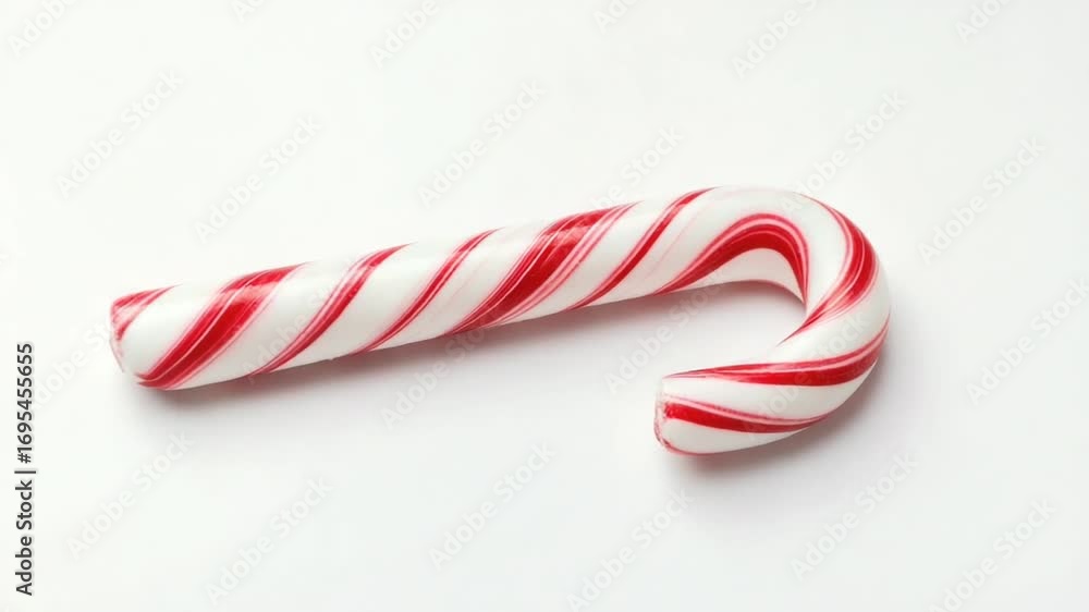 Colorful candy cane on white background for holidays
