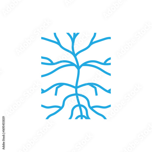 Neuron Logo Design Health Illustration DNA Molecule Nerve Cell Abstract Simple Illustration
