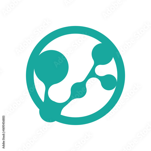 Neuron Logo Design Health Illustration DNA Molecule Nerve Cell Abstract Simple Illustration