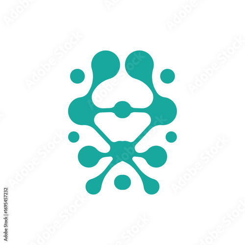 Neuron Logo Design Health Illustration DNA Molecule Nerve Cell Abstract Simple Illustration