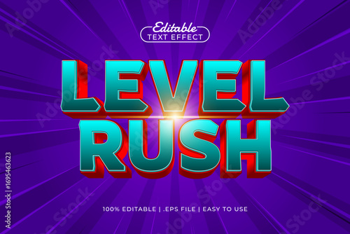 level rush editable text effect