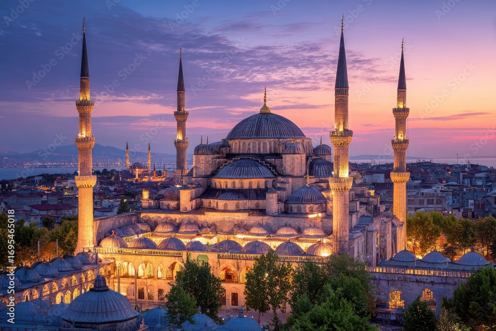 Fototapeta premium Majestic mosque at twilight