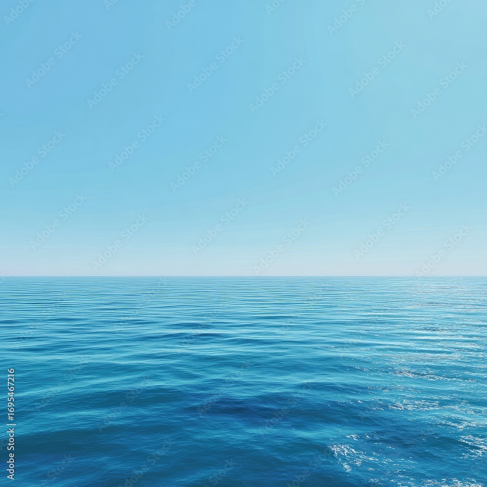 Obraz premium Calm azure ocean meets clear sky