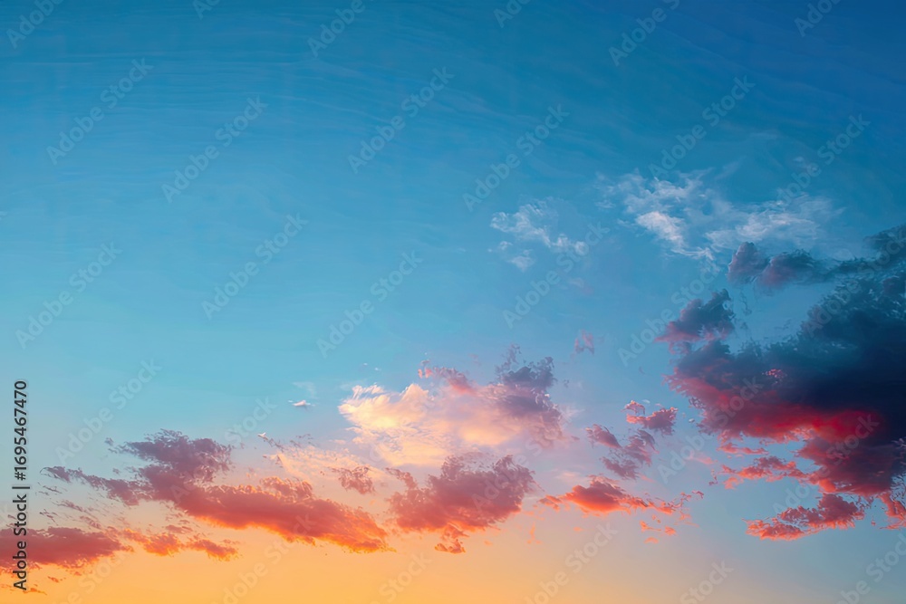 Naklejka premium Sunset cloudscape, vibrant colors