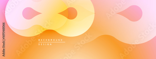 Abstract fluid shapes, warm color palette. Soft gradients create dynamic visual flow. Modern design element for backgrounds.
