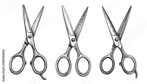 Four pairs of vintage-style scissors