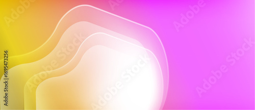 Abstract gradient background. Soft curves blend yellow, orange, pink hues. Minimalist design, smooth transitions create visual interest.