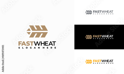 Fast Wheat Logo designs concept vector, Wheat Food nutrition logo template