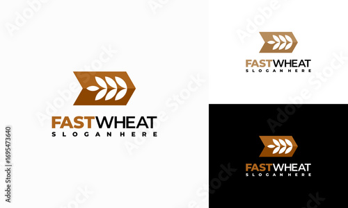 Fast Wheat Logo designs concept vector, Wheat Food nutrition logo template