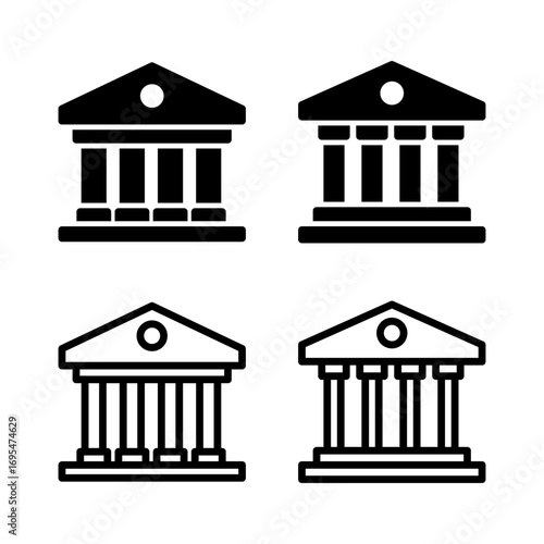 Bank icon vector illustration. Bank sign and symbol, museum, university