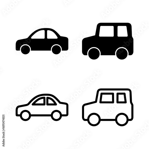 Car icon vector illustration. car sign and symbol. small sedan