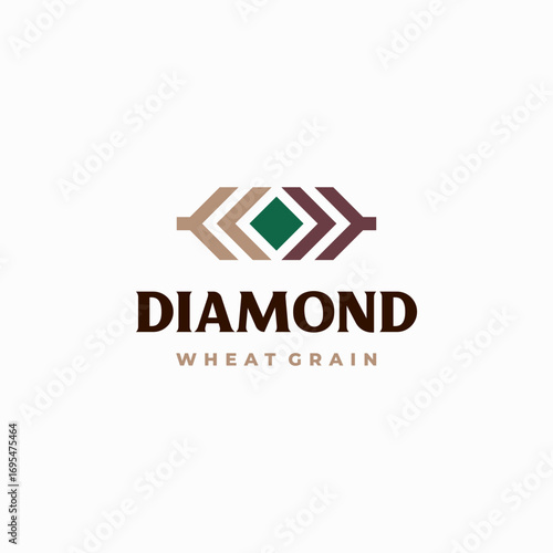 Wheat Grain Diamond logo designs concept vector, Agriculture wheat Logo Template vector icon
