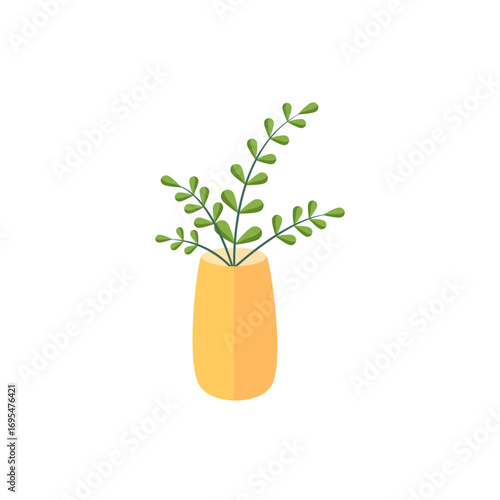 Decorative house plants with pot isolated. interior plant vector, flat icon design Cartoon potted green plants flowers