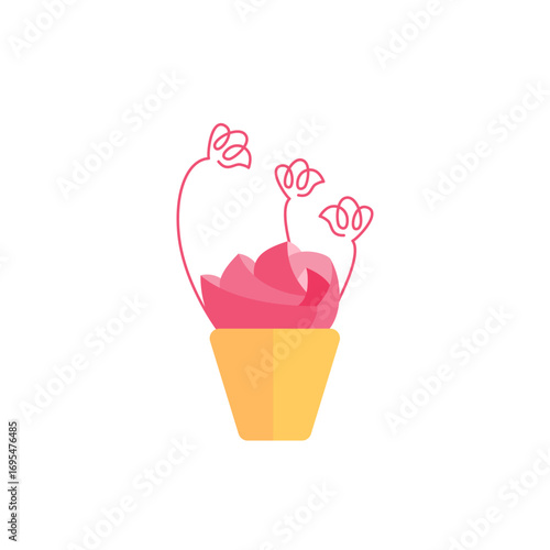 Decorative house plants with pot isolated. interior plant vector, flat icon design Cartoon potted green plants flowers