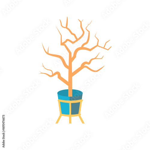 Decorative house plants with pot isolated. interior plant vector, flat icon design Cartoon potted green plants flowers