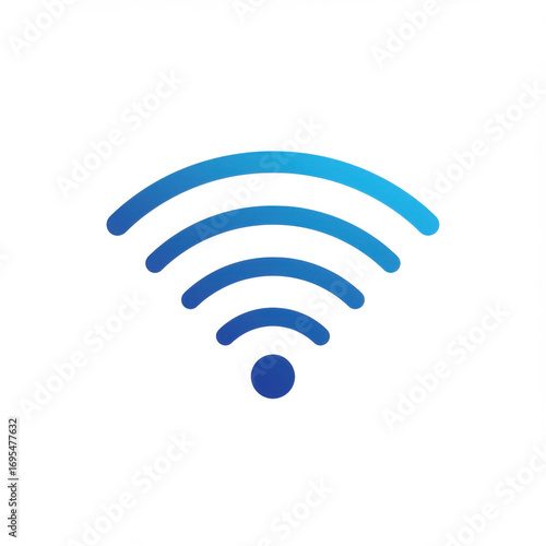 Abstract blue wifi signal icon illustration.