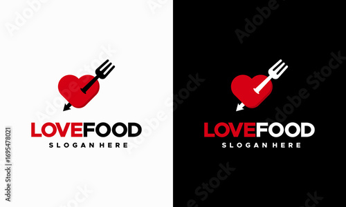 Love Food Logo designs concept vector, Food restaurant logo template