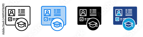 Academic icon set multiple style collection