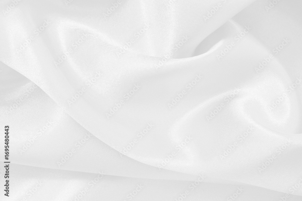 Fototapeta premium White fabric texture for background and design, beautiful pattern of silk or linen.