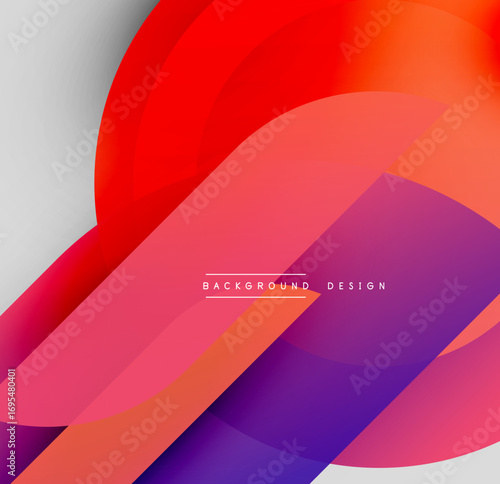 Abstract vibrant layers overlap. Red, purple, pink hues blend smoothly. Modern design creates dynamic visual impact.
