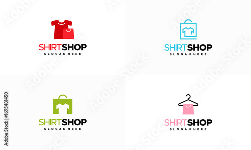 Set of Cloth Shop logo designs concept vector, apparel Shop logo template