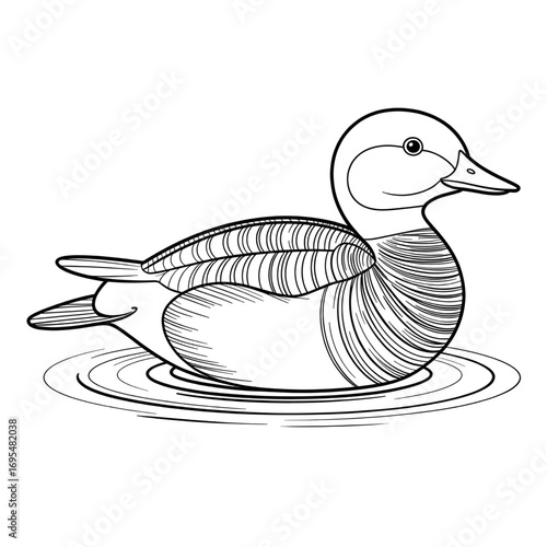 A gadwall illustration vector style coloring page