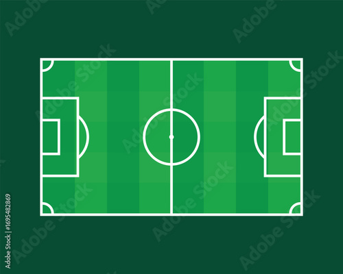 Green Soccer Field Outline Vector