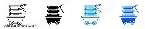 Data Mining  Icon Set Multiple Style Collection