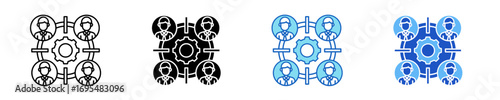 Segmentation  Icon Set Multiple Style Collection