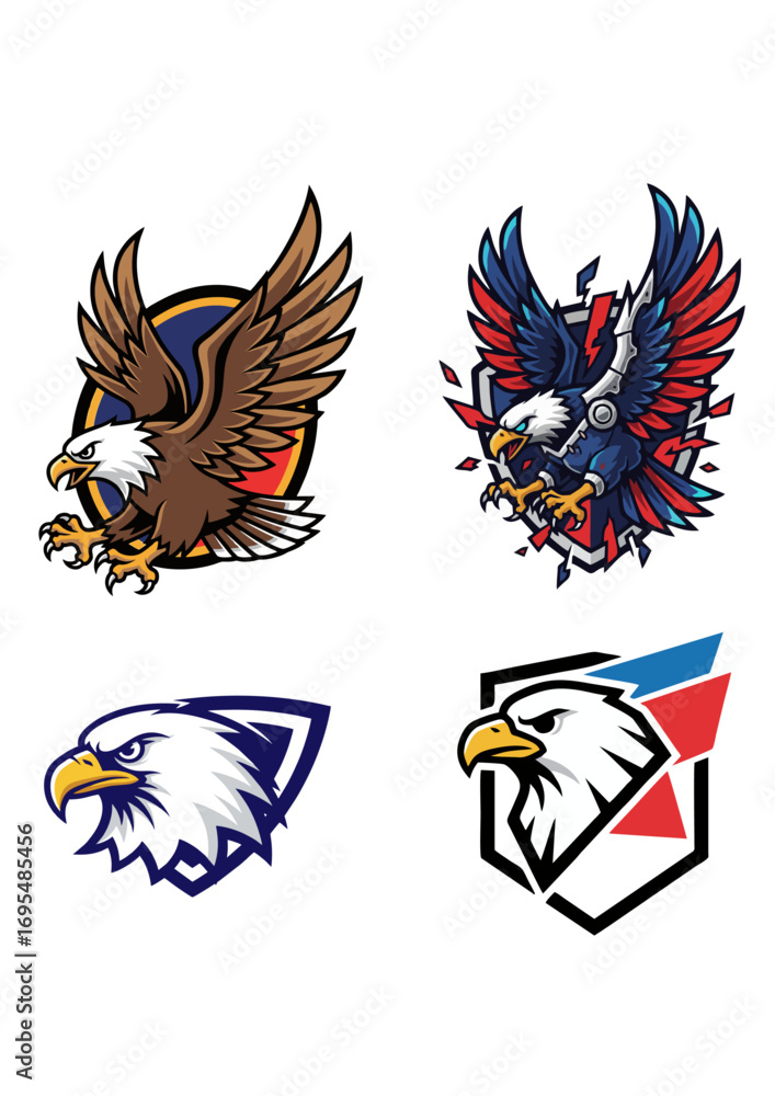 Obraz premium Eagle Mascot and Esport Logo Collection