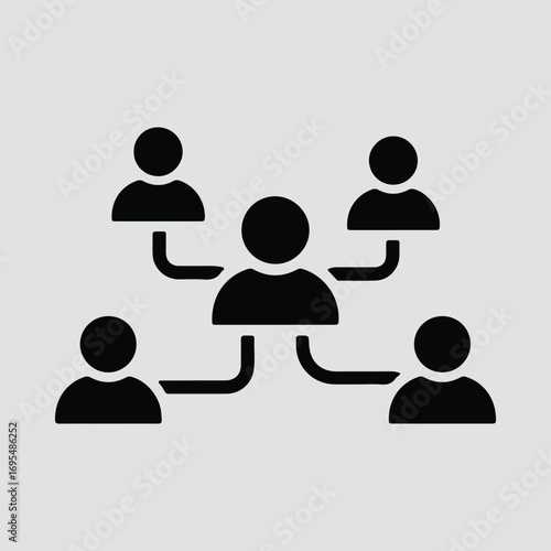 Silhouette networking social media connection digital vector illustrator