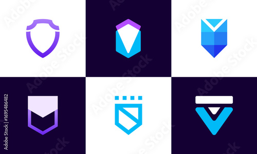 Set of Shield logo icon design template elements, Security Logo template icon