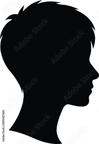 Pixie Cut – Minimal Vector Female Hairstyle Silhouette
