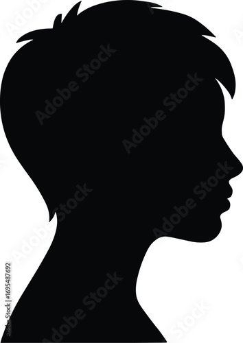 Pixie Cut – Minimal Vector Female Hairstyle Silhouette