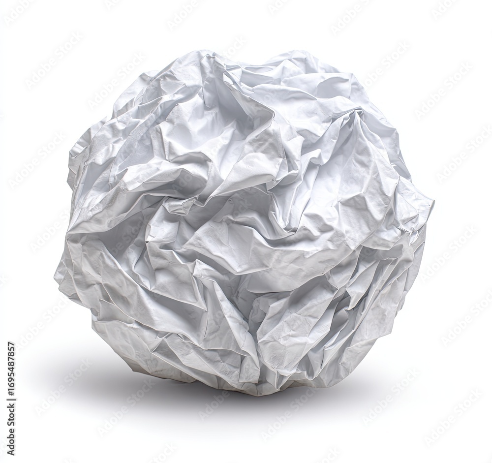 Obraz premium Crumpled white paper ball (43)