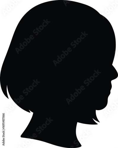 Layered Lob– Minimal Vector Female Silhouette