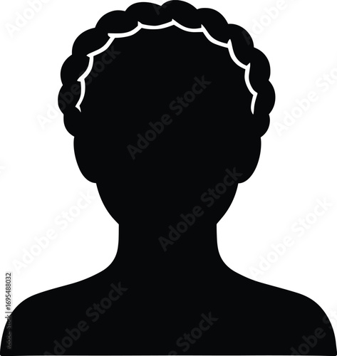 Braided Crown (Milkmaid Braid) – Minimal Vector Female Silhouette