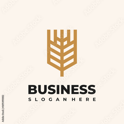 Luxury Grain wheat logo concept, Agriculture wheat Logo Template vector icon