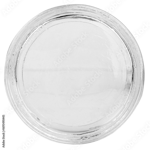 Bottom View of Drinking Glass on Clean White Surface