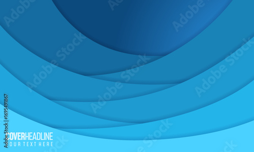 Blue papercut design background with overlap layer, 3D papercut background Vector