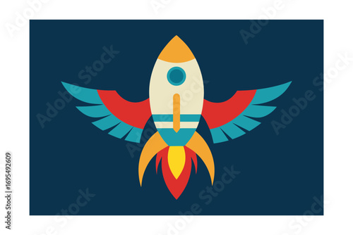 space rocket vector illustration logo icon symbol design 