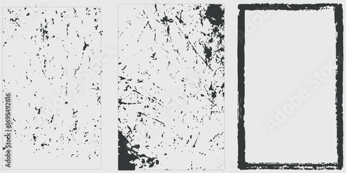 collection grunge old worn vintage texture. halftones background for poster, album, cover design. vector art