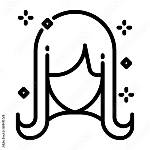 hairdressing icon, line icon style