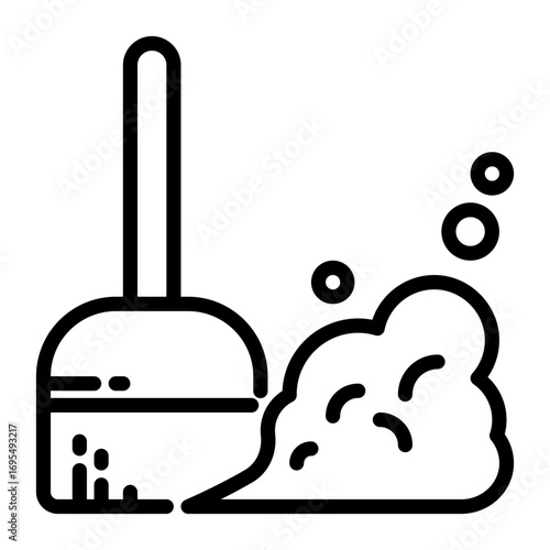 broom icon, line icon style