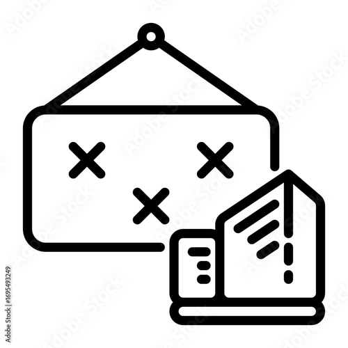 closed icon, line icon style