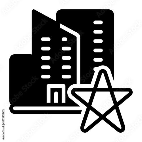 Hotel icon, glyph icon style